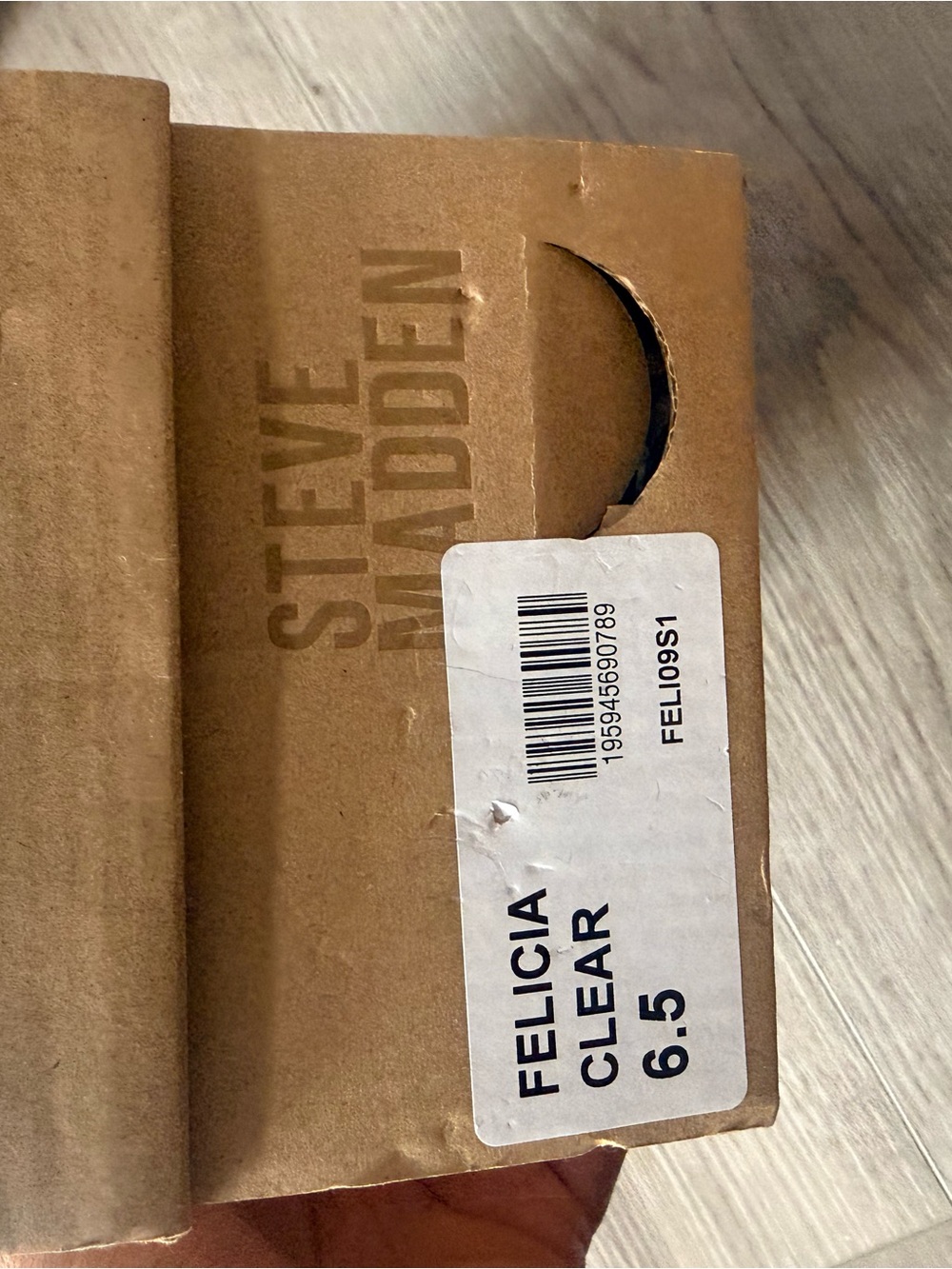 Steve Madden Tan Slide Sandals with Rhinestone Straps - Picture 6 of 7